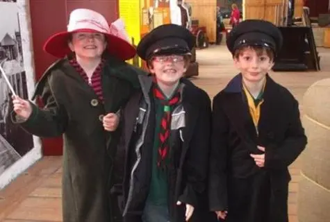Kids dressed up in the Transport Museum
